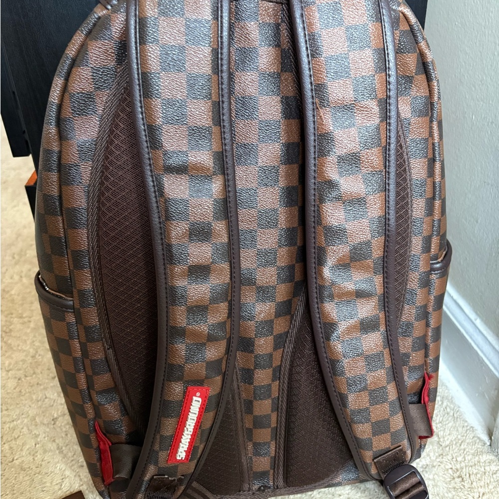 Sprayground original Brown Shark Checkerboard Backpack - Picture 2 of 5